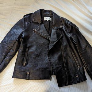 Cupcakes and Cashmere Womens Faux Leather Jacket, Black, SZ Large